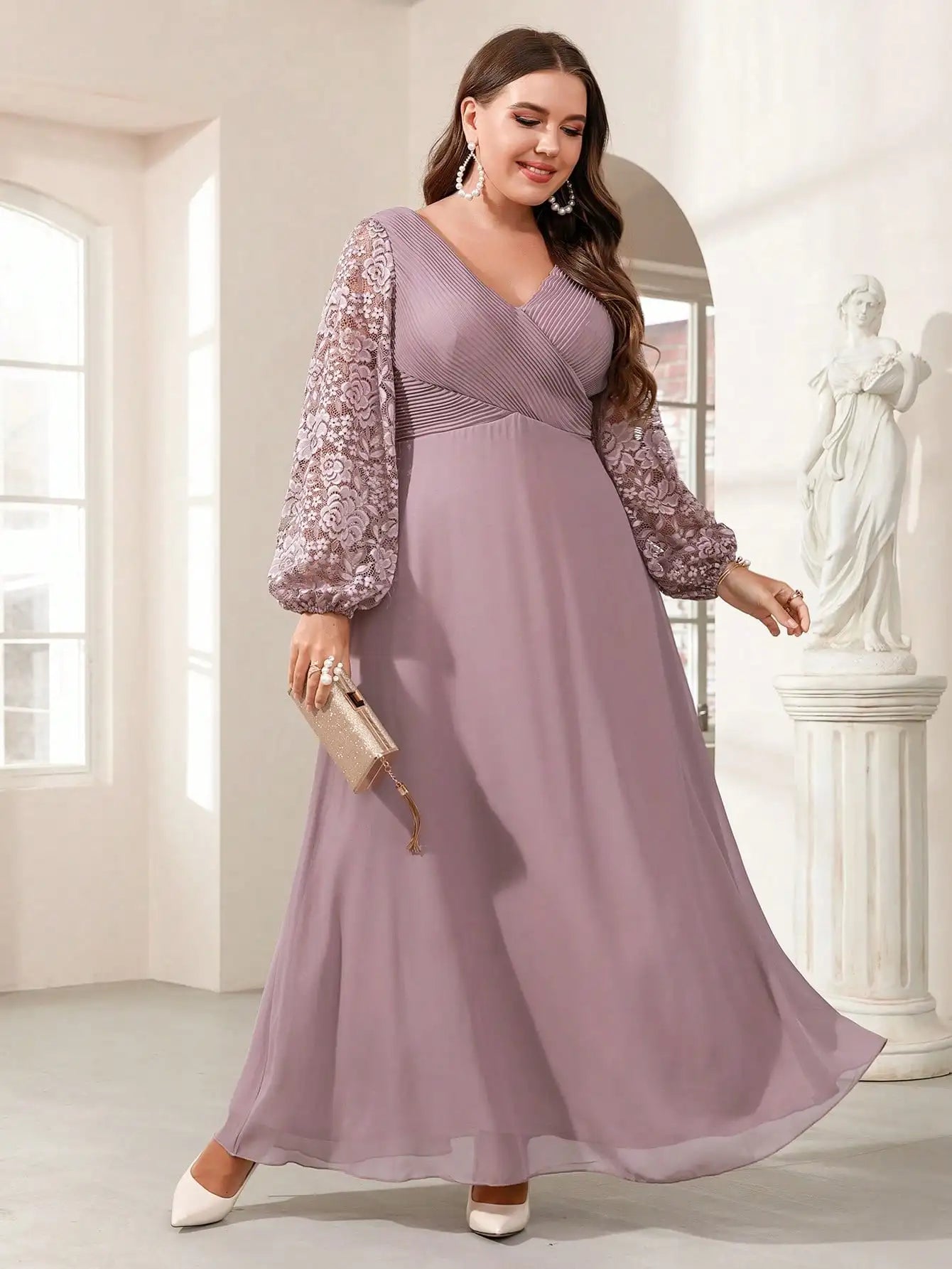 Vestido Roxo Longo Plus Size Lyzandra