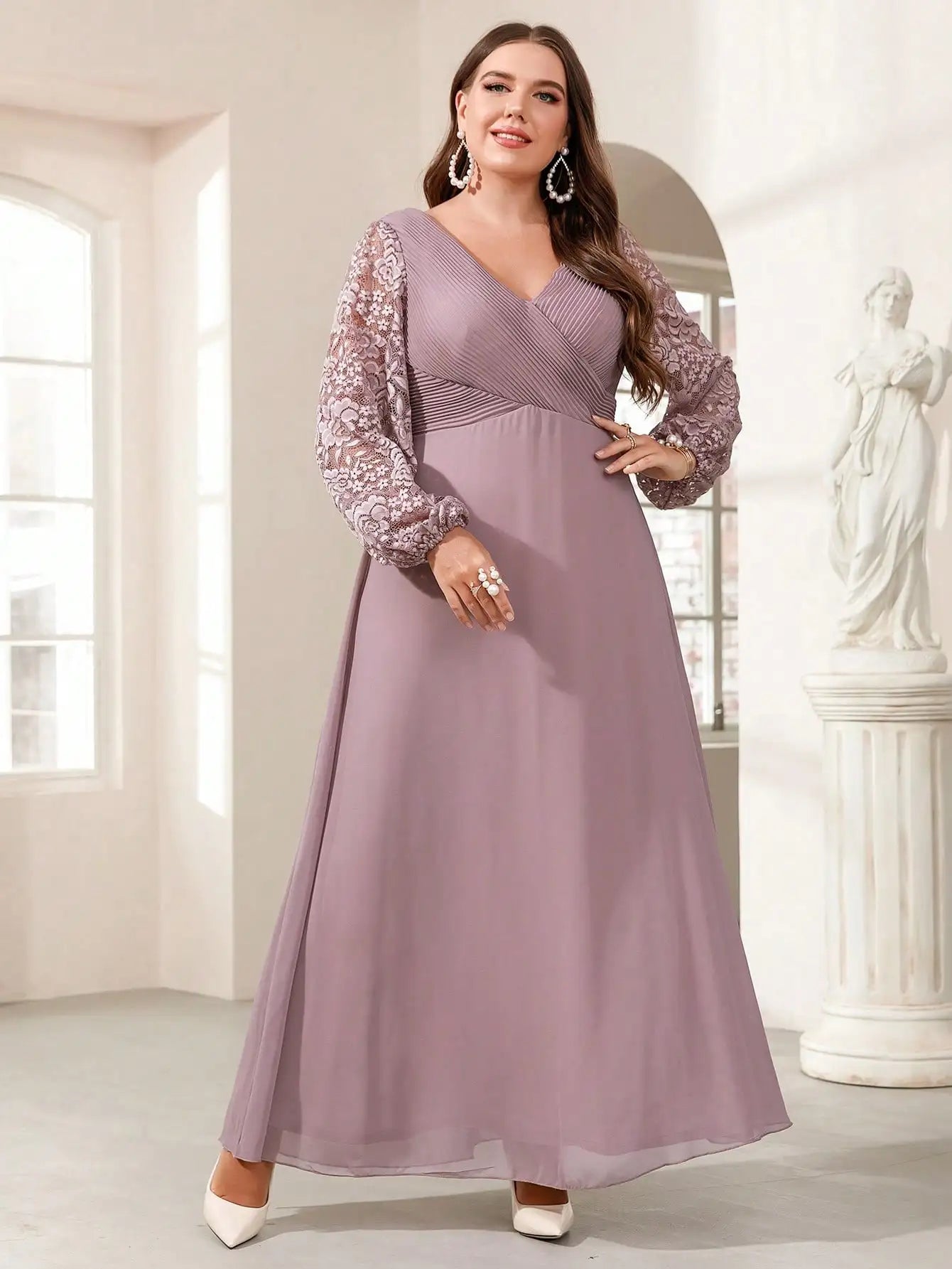 Vestido Roxo Longo Plus Size Lyzandra