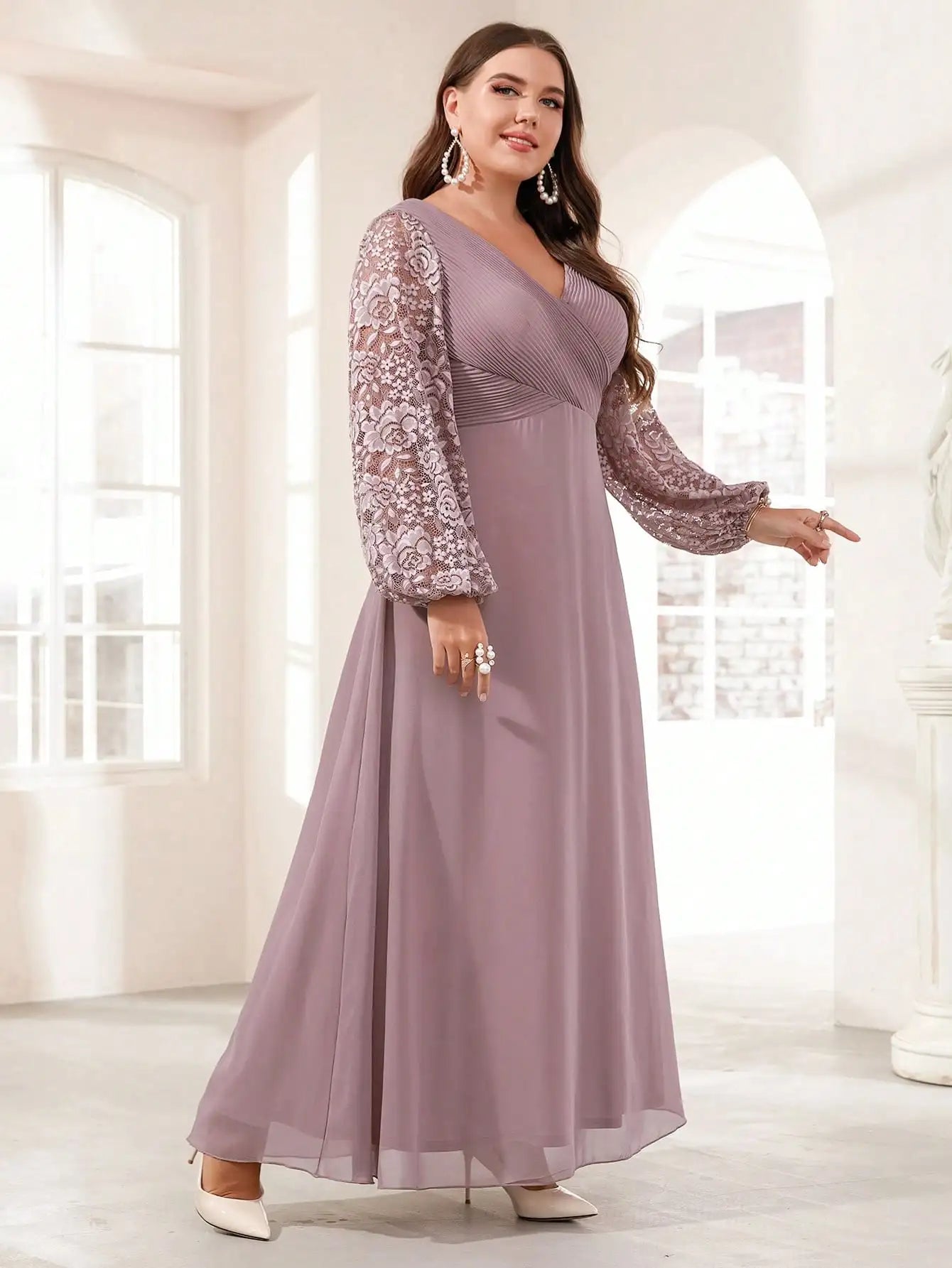 Vestido Roxo Longo Plus Size Lyzandra
