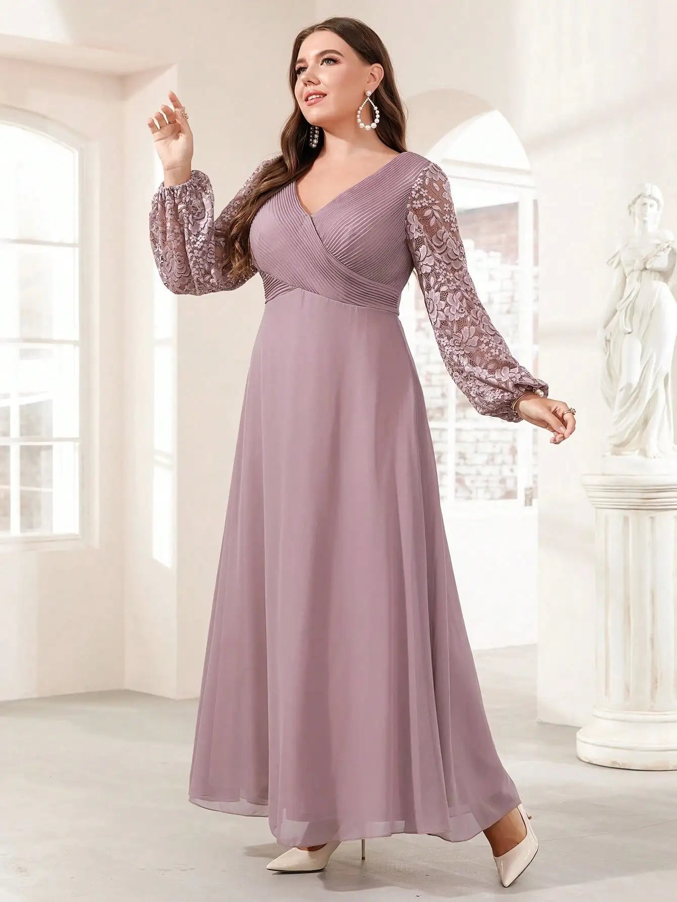 Vestido Roxo Longo Plus Size Lyzandra