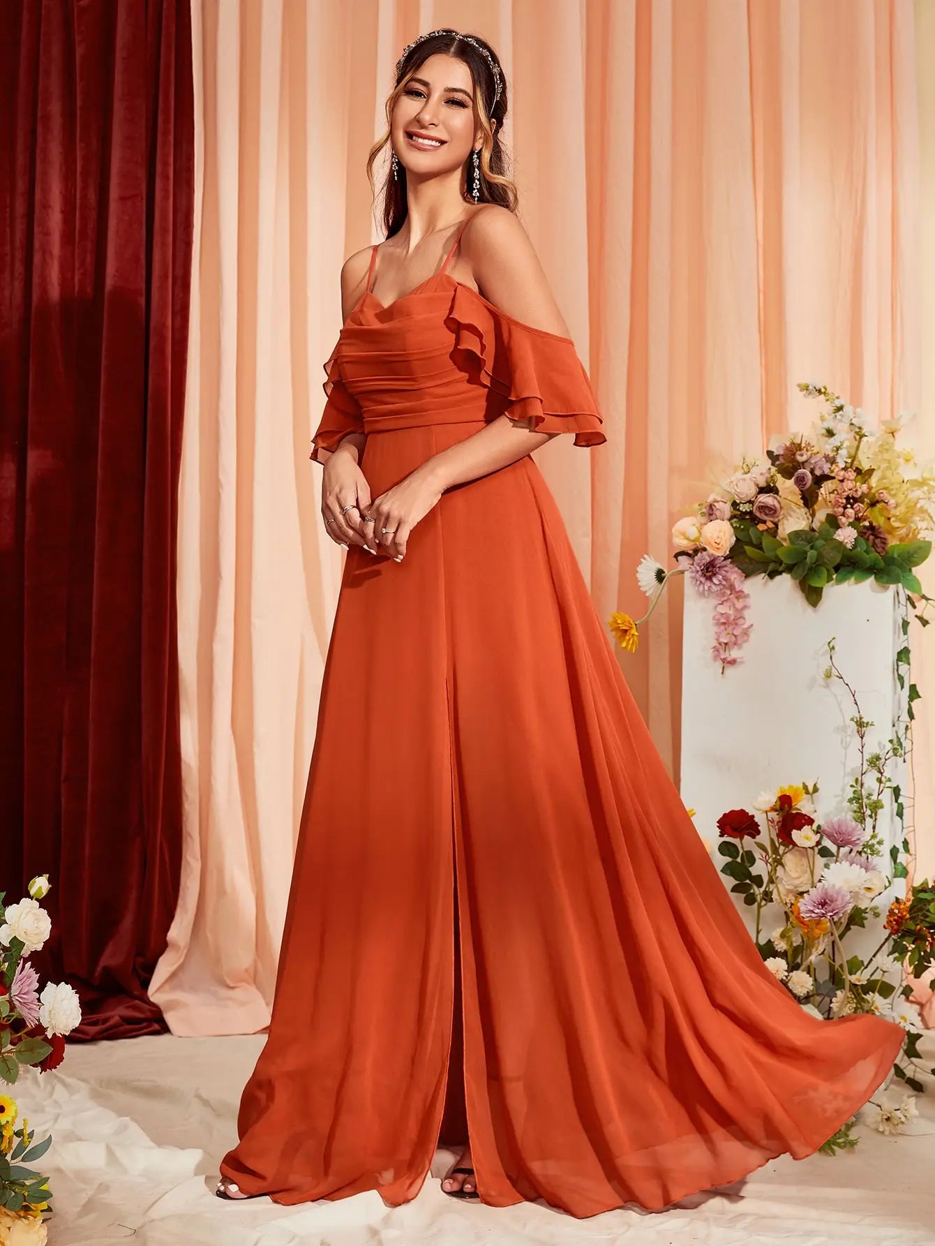 Vestido Terracota Longo Isabelle