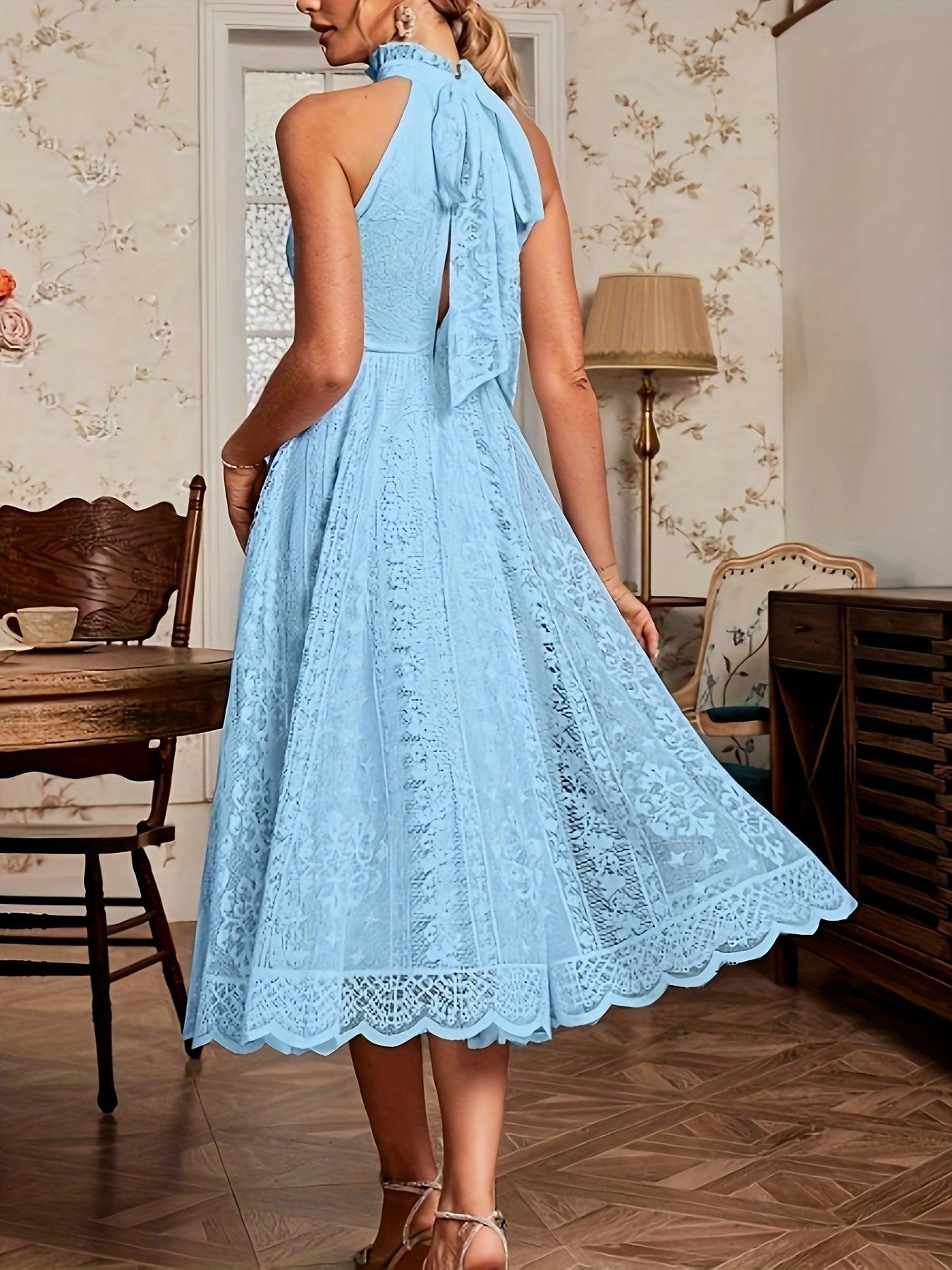 Vestido Aline com Babado sem Mangas