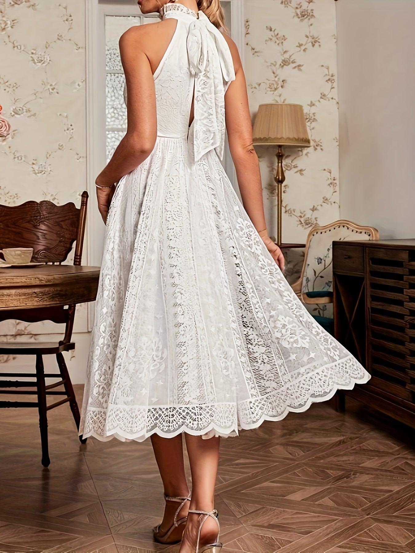 Vestido Aline com Babado sem Mangas