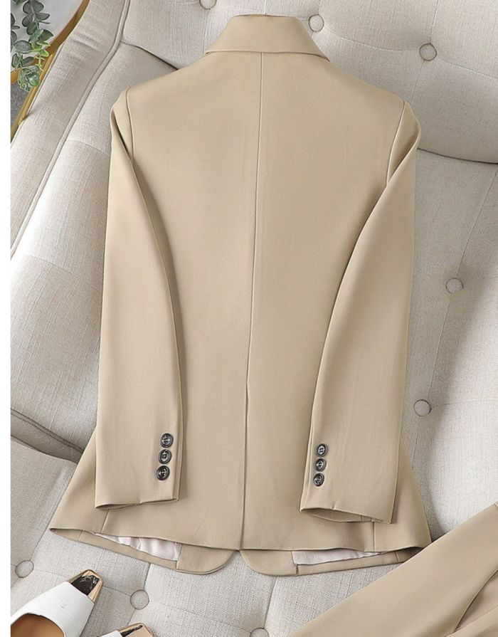 Blazer Bege Feminino Botão Único 8512
