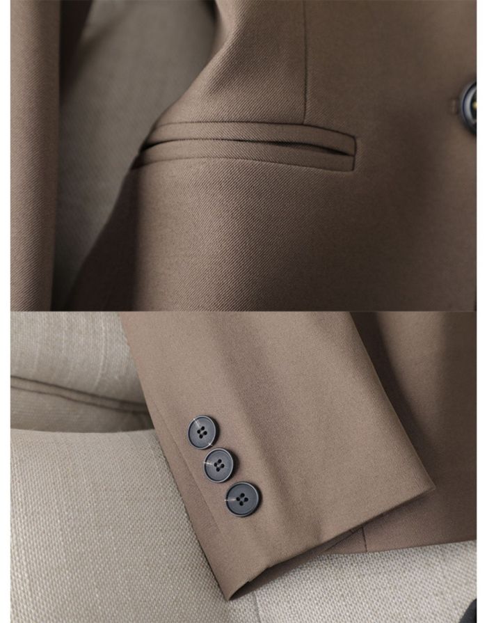 Blazer Coffee Feminino Botão Único 8512