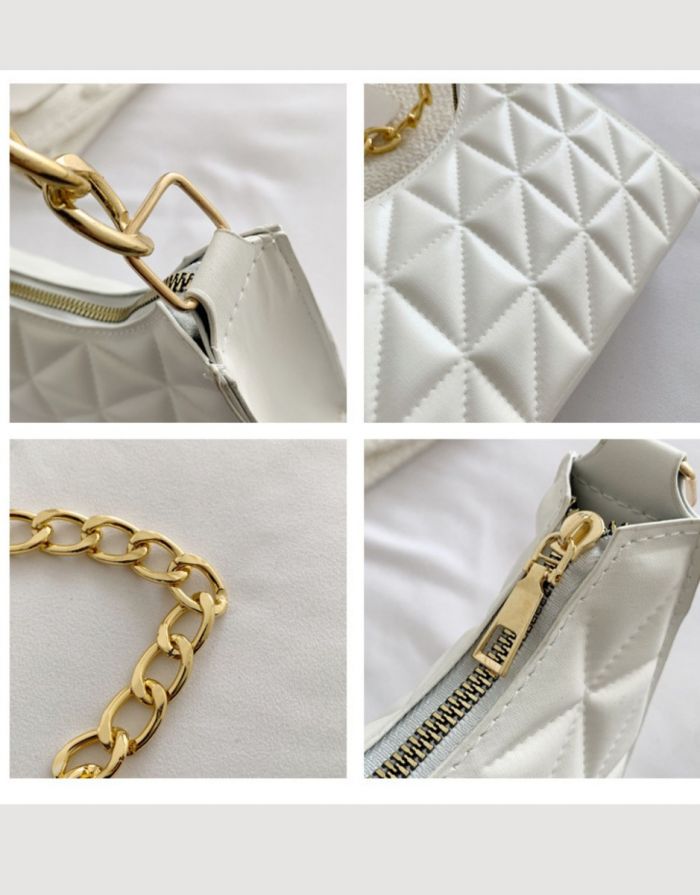 Bolsa Branca Feminina Matelassê Corrente