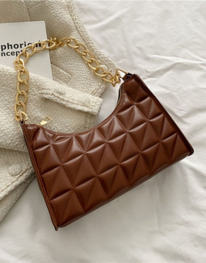 Bolsa Marrom Feminina Matelassê Corrente