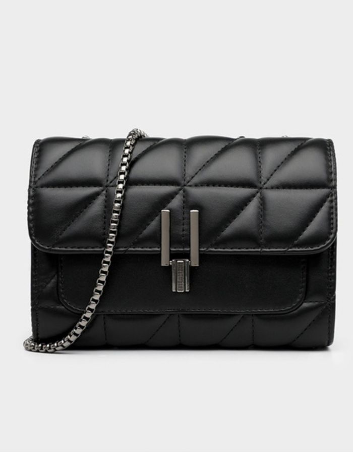 Bolsa Preta Feminina Alça Corrente Matelassê