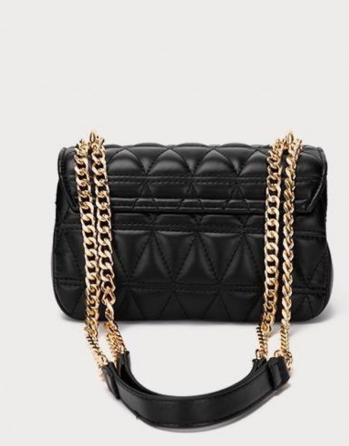 Bolsa Preta Feminina De Couro Mini Matelassê Luxe