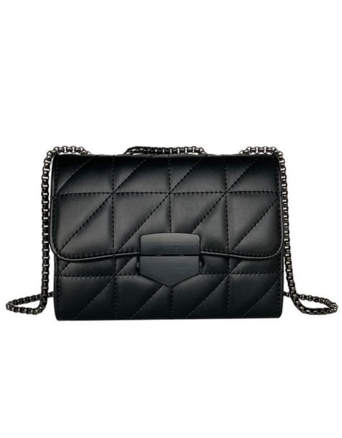 Bolsa Preta Feminina Pequena Tiracolo Corrente
