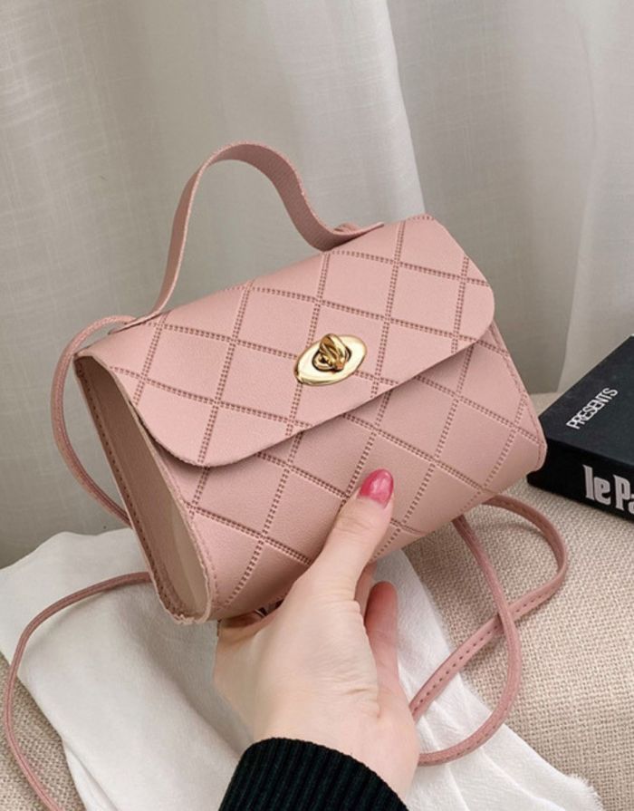 Bolsa Rosa Feminina Pequena Luna Couro