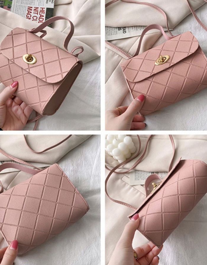 Bolsa Rosa Feminina Pequena Luna Couro