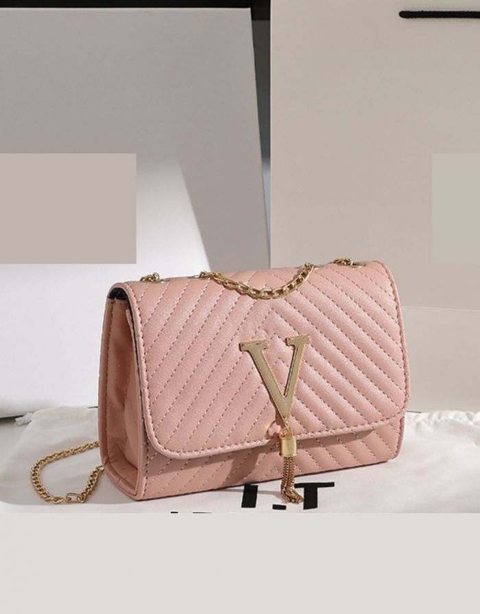 Bolsa Rosa Feminina Pequena Tiracolo Matelassê