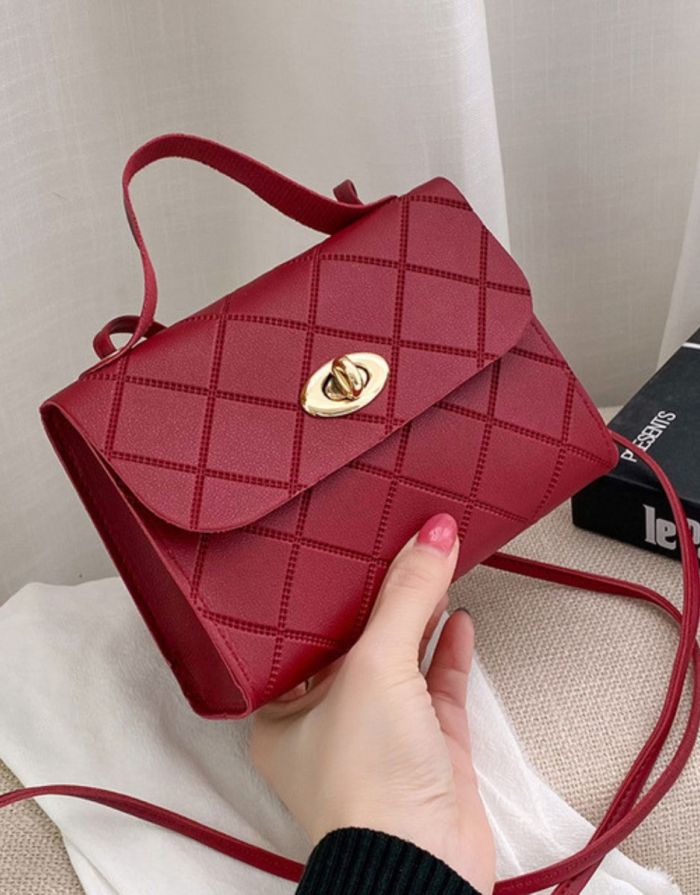 Bolsa Vinho Feminina Pequena Luna Couro