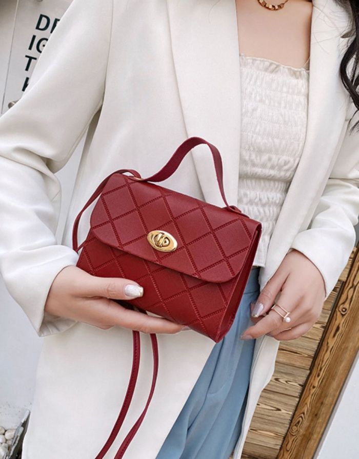 Bolsa Vinho Feminina Pequena Luna Couro