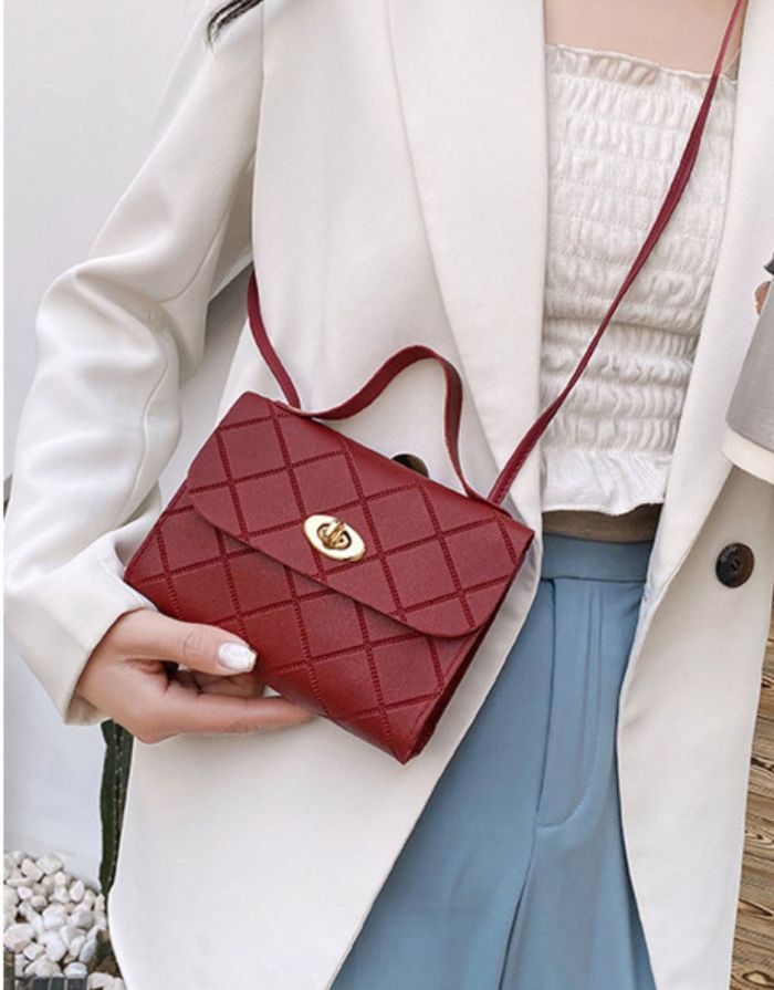 Bolsa Vinho Feminina Pequena Luna Couro