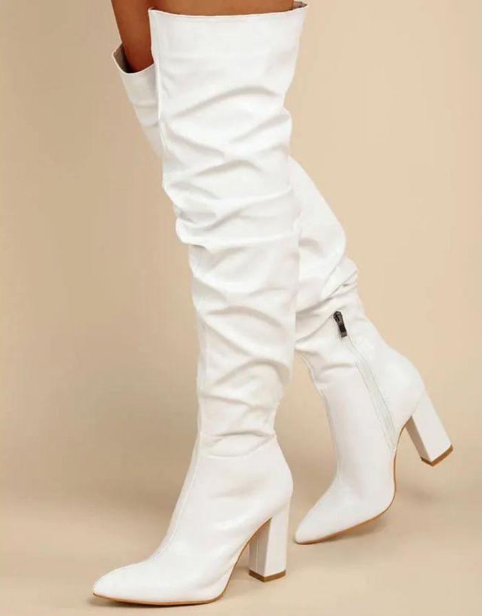 Bota Feminina Branca Slouch
