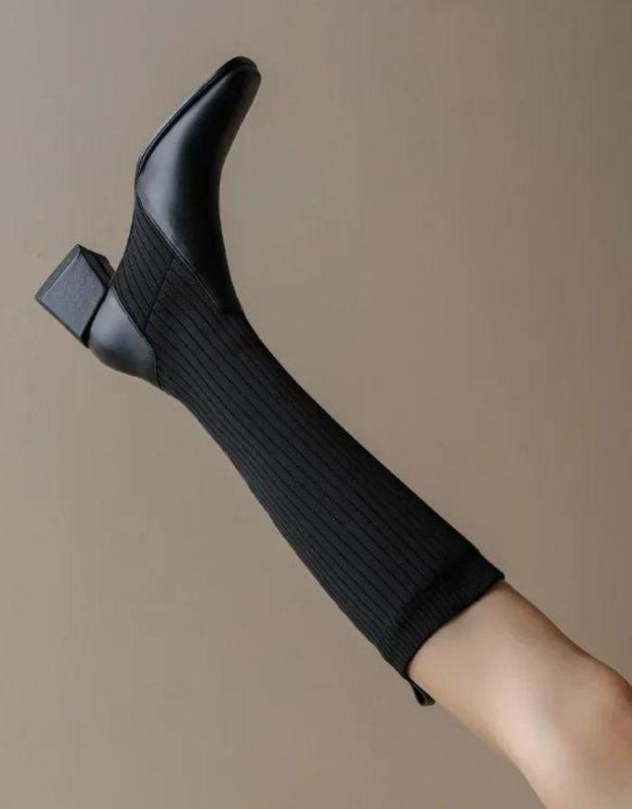 Bota Feminina Preta Meia Cano Longo