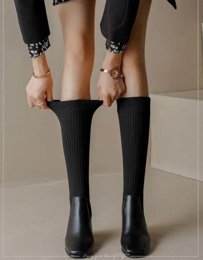 Bota Feminina Preta Meia Cano Longo