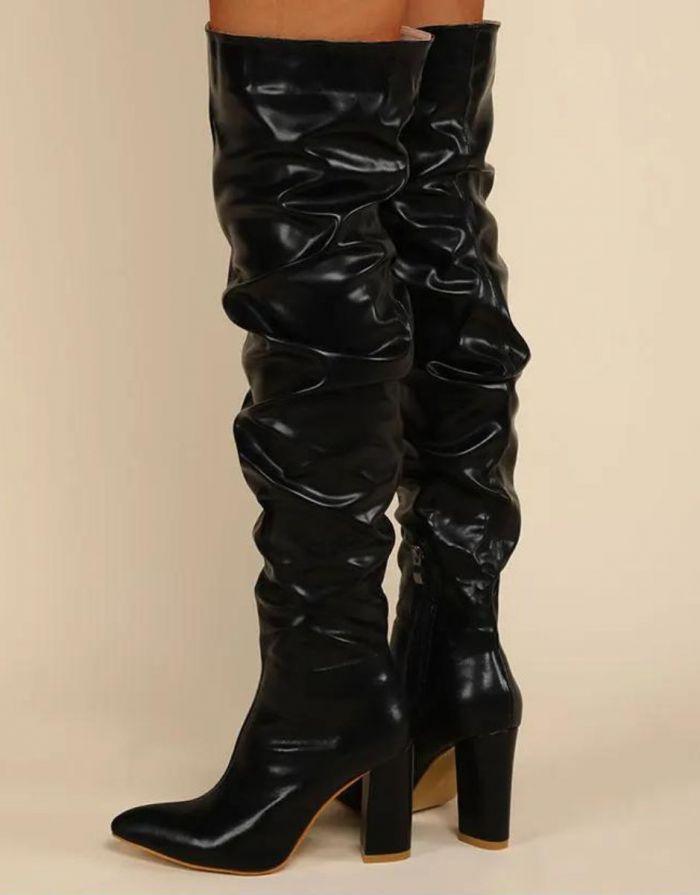 Bota Feminina Preta Slouch