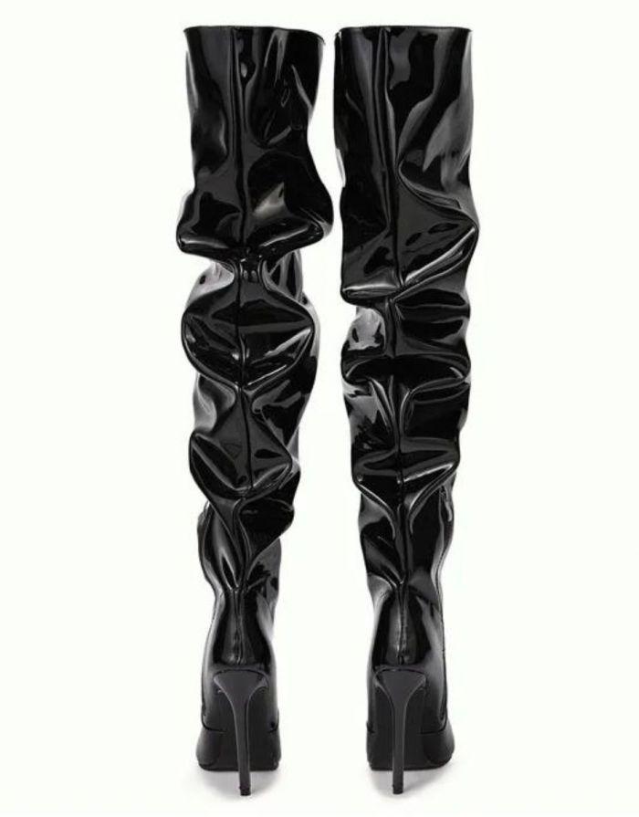 Bota Feminina Preta Slouch Over The Knee
