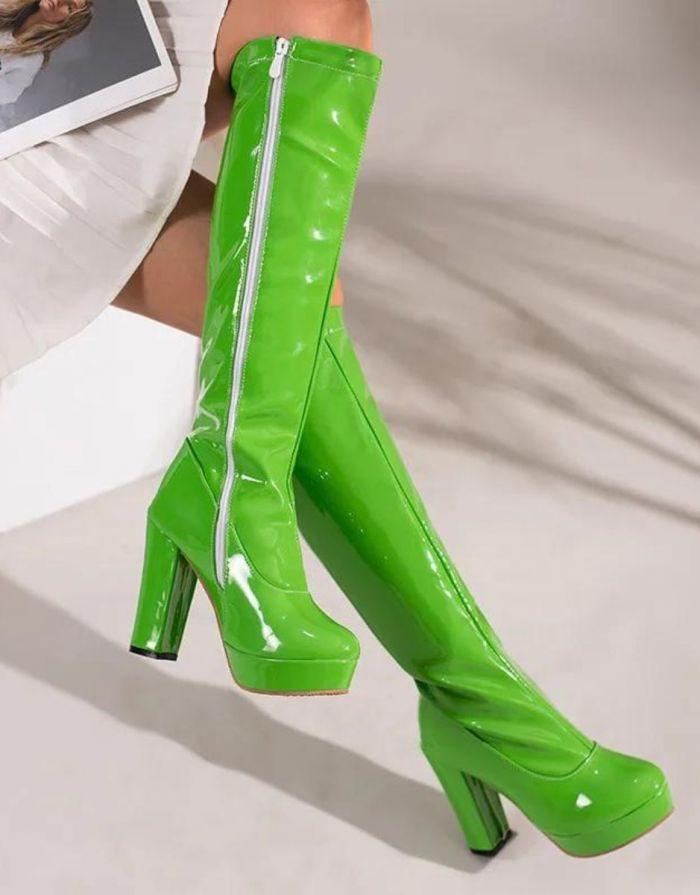 Bota Feminina Verde Lady Ziper