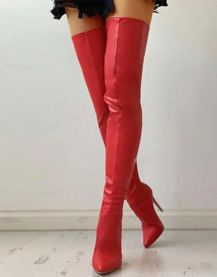 Bota Feminina Vermelha Salto Ultra