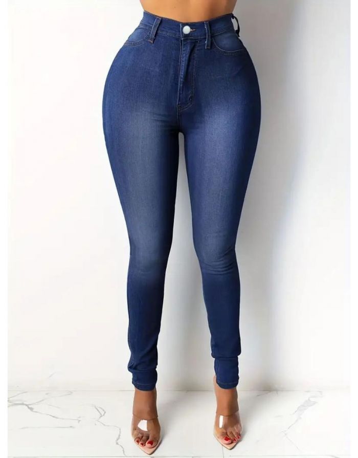 Calça Jeans Azul Marinho Feminina Forrada Pelúcia