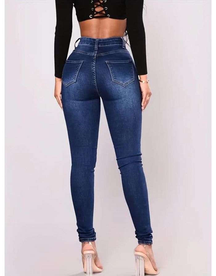 Calça Jeans Azul Marinho Feminina Forrada Pelúcia