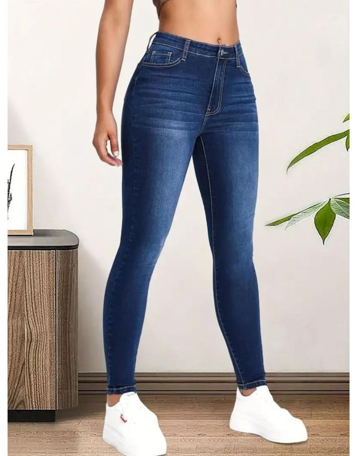 Calça Jeans Azul Marinho Feminina Slim