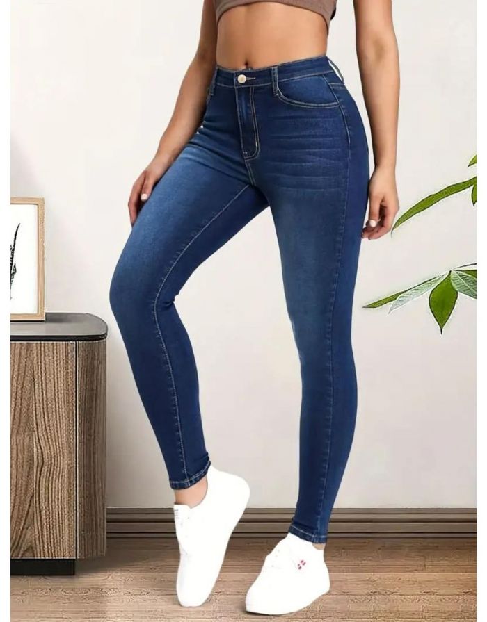 Calça Jeans Azul Marinho Feminina Slim