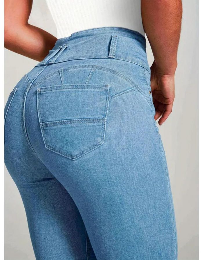 Calça Jeans Feminina Skinny de Cintura Alta