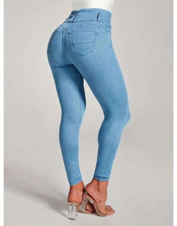 Calça Jeans Feminina Skinny de Cintura Alta