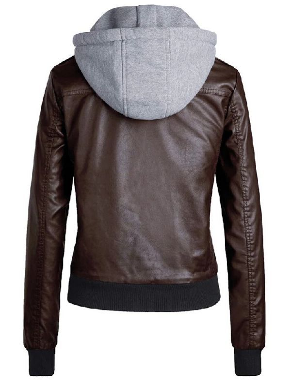 Jaqueta Feminina Marrom Faux Full