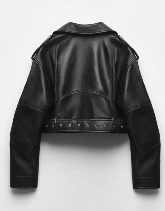 Jaqueta Preta Feminina De Couro Perfect Retro