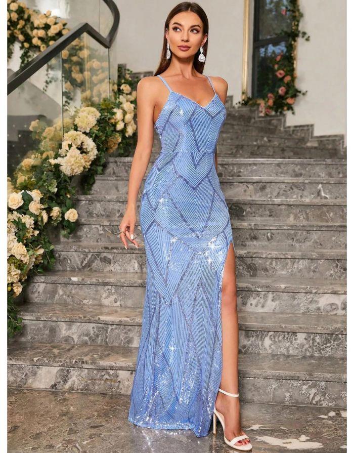 Vestido Azul Claro Longo Julieta