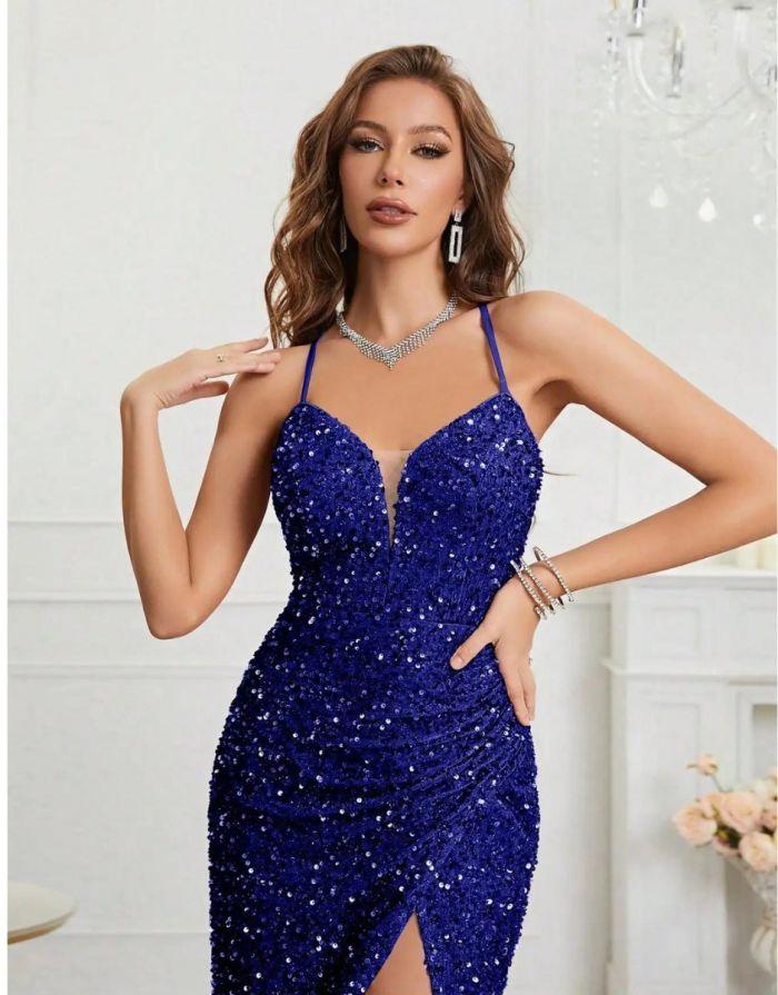 Vestido Azul Longo Louise