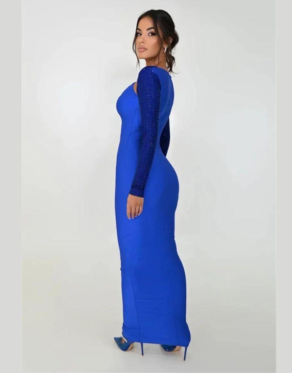 Vestido Azul Maxi New Brilhante