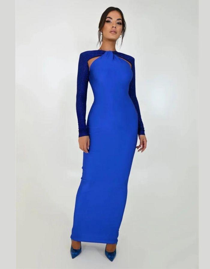 Vestido Azul Maxi New Brilhante