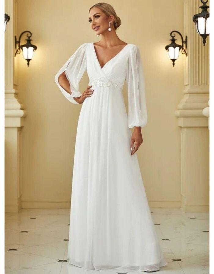 Vestido Branco Manga Longa Bufante Vestido Branco Longo Com Manga