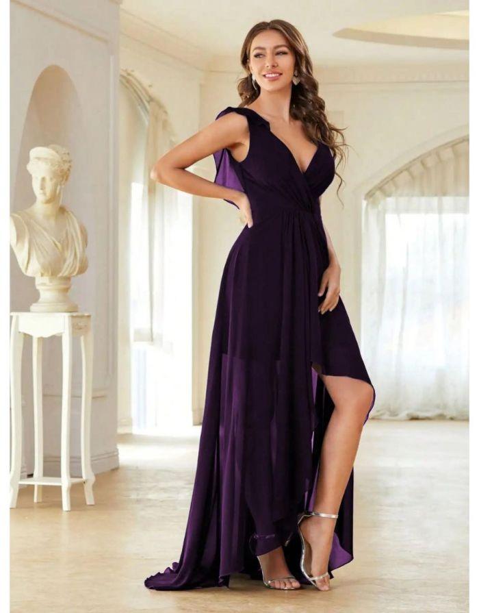 Vestido Longo Decote V Flare