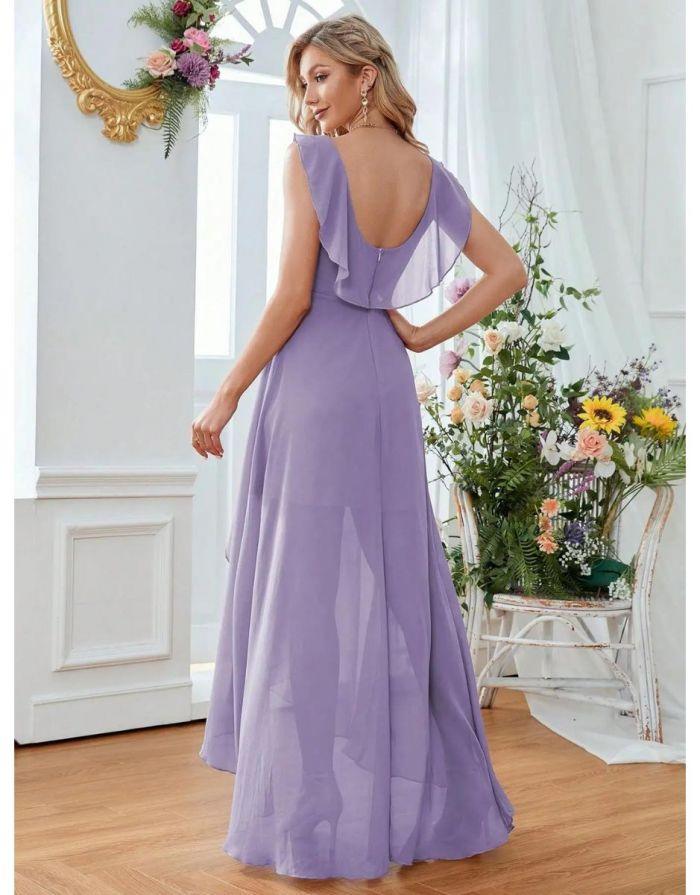 Vestido Longo Decote V Flare