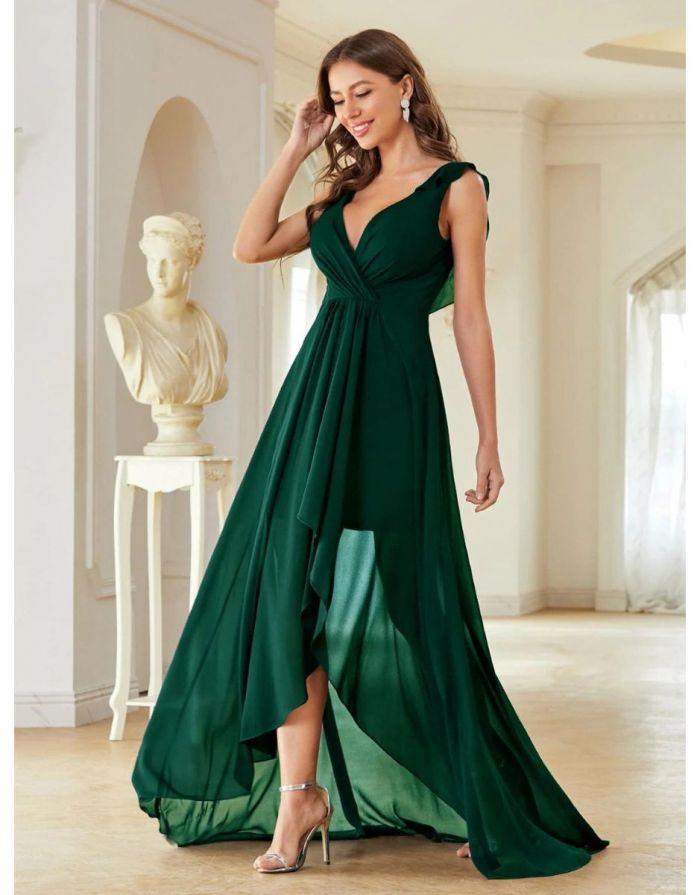 Vestido Longo Decote V Flare