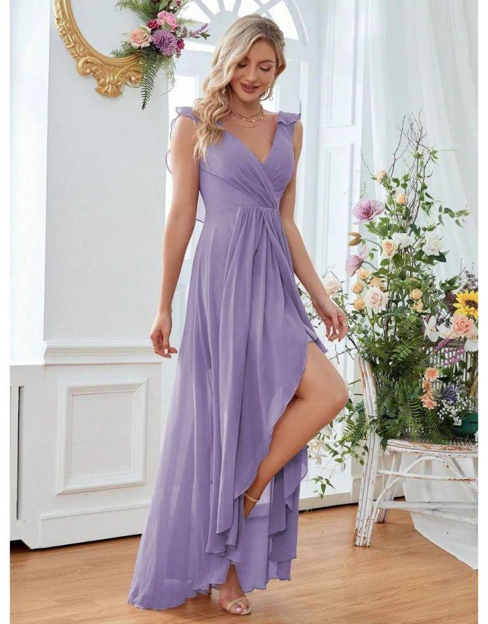 Vestido Longo Decote V Flare