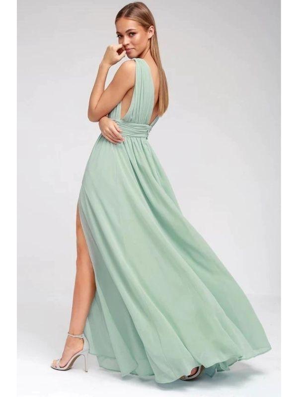 Vestido Longo Verde Claro Lara