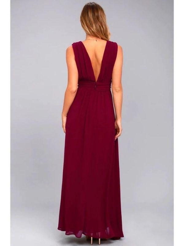 Vestido Longo Vinho Borgonha Lara