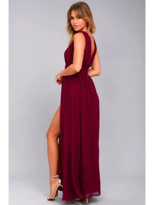 Vestido Longo Vinho Borgonha Lara