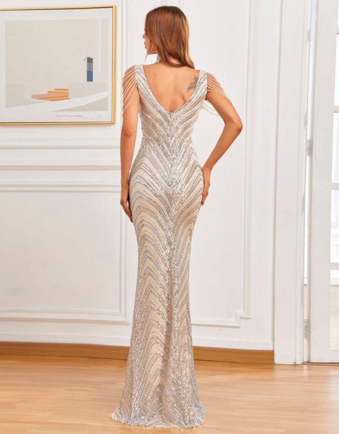 Vestido Prata Longo Tauane