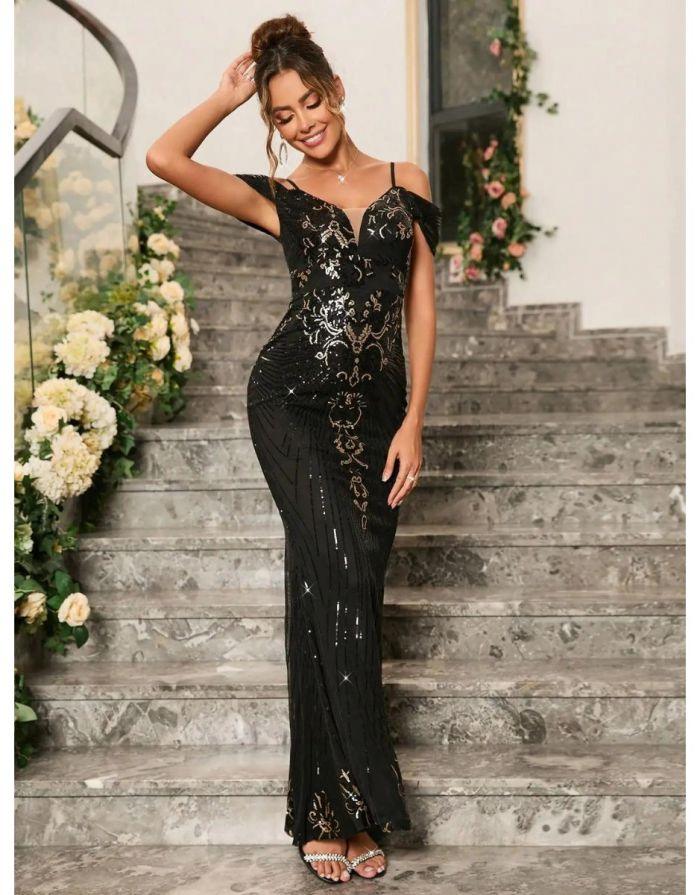 Vestido Preto Longo Ava