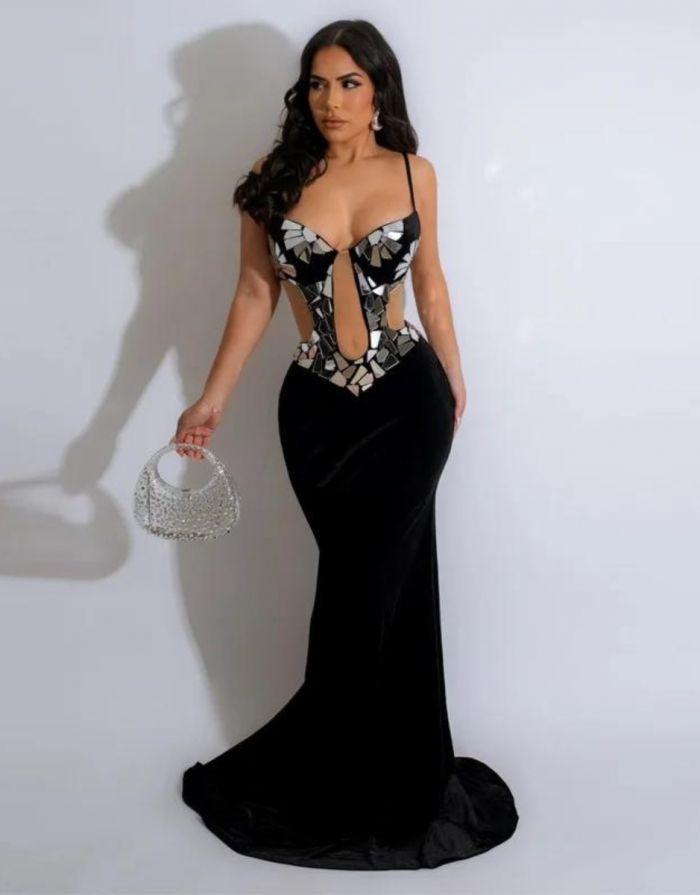 Vestido Preto Longo Caroline